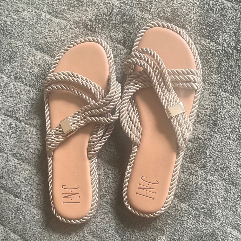 INC International Concepts Women's Cream Sandals
